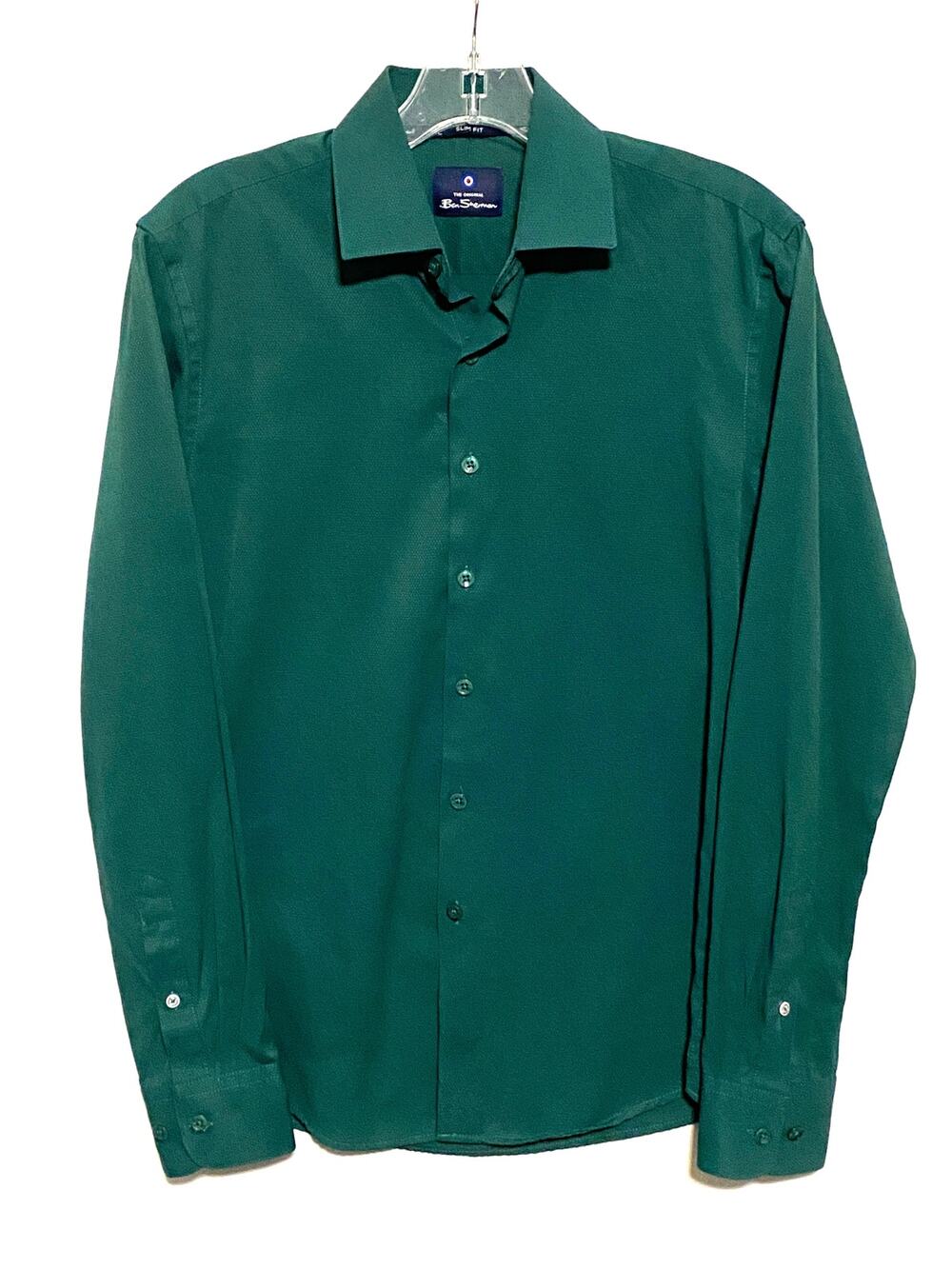 Ben Sherman Green Slim Fit Button Down Dress Shirt Men S Classic Business Casual